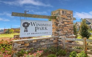 Windmill Park entrance monument